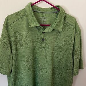 Tommy Bahama Palm-Pattern Green Polo